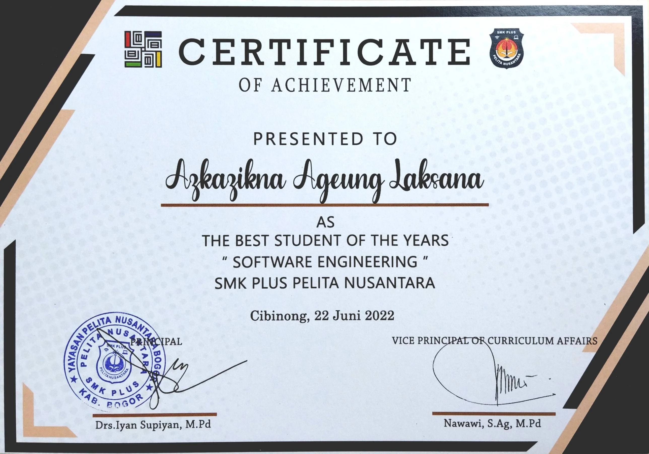 Pelita Nusantara Vocational
                                Highschool Certificate